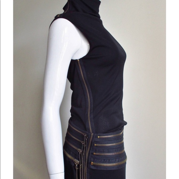 Vintage Jean Paul Gaultier Black “Zippers” Dress - Picture 5 of 8